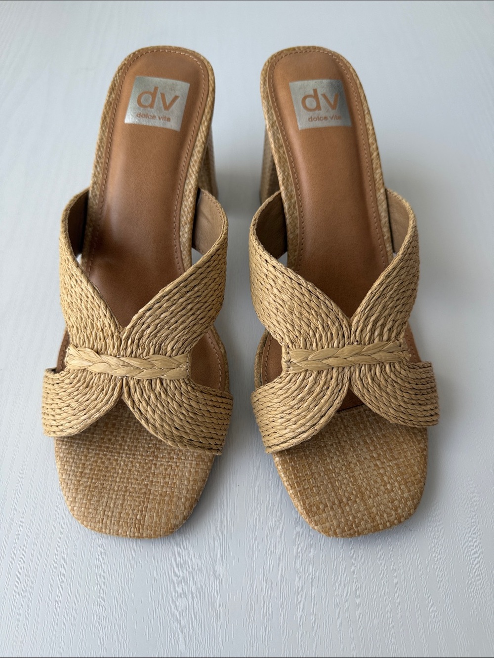 Dolce Vita Braided Raffia Mule Sandals – NWOT